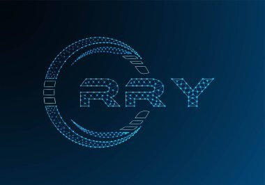 RRY low poly letter logo vector design. RRY lower poly logo design. Low poly logo.