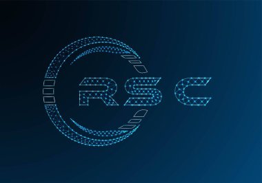 RSC low poly letter logo vector design. RSC lower poly logo design. Low poly logo.