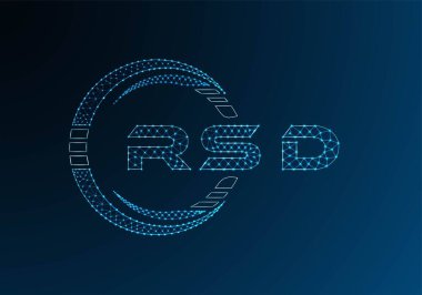 RSD low poly letter logo vector design. RSD lower poly logo design. Low poly logo.