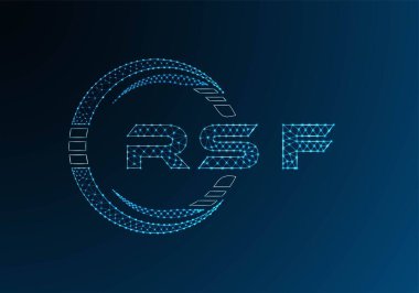 RSF low poly letter logo vector design. RSF lower poly logo design. Low poly logo.