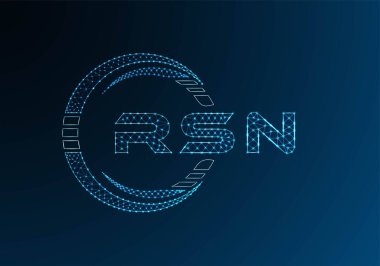 RSN low poly letter logo vector design. RSN lower poly logo design. Low poly logo.