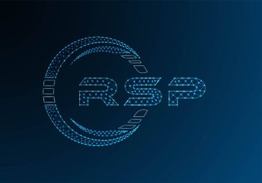 RSP low poly letter logo vector design. RSP lower poly logo design. Low poly logo.