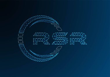 RSR low poly letter logo vector design. RSR lower poly logo design. Low poly logo.