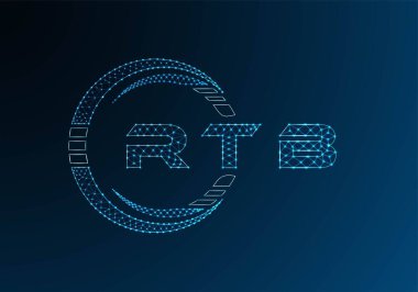 RTB low poly letter logo vector design. RTB lower poly logo design. Low poly logo.