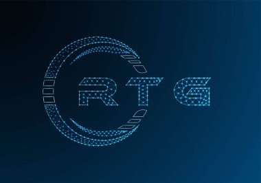 RTG low poly letter logo vector design. RTG lower poly logo design. Low poly logo.