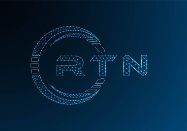 RTN low poly letter logo vector design. RTN lower poly logo design. Low poly logo.