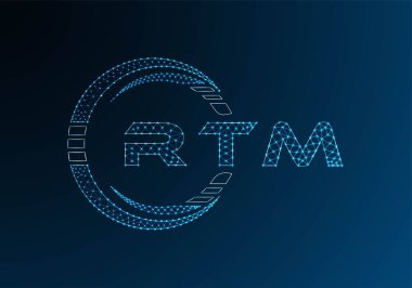 RTM low poly letter logo vector design. RTM lower poly logo design. Low poly logo.