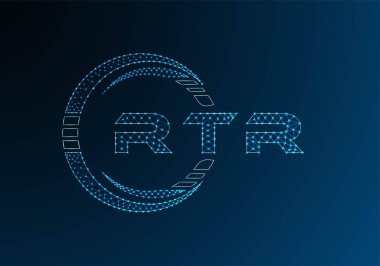 RTR low poly letter logo vector design. RTR lower poly logo design. Low poly logo.