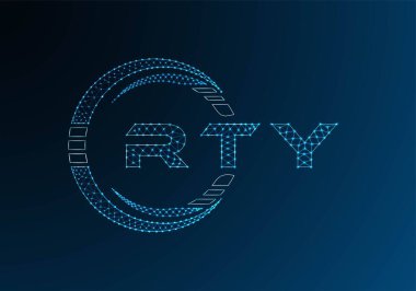 RTY low poly letter logo vector design. RTY lower poly logo design. Low poly logo.