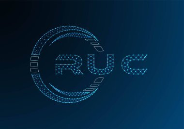 RUC low poly letter logo vector design. RUC lower poly logo design. Low poly logo.