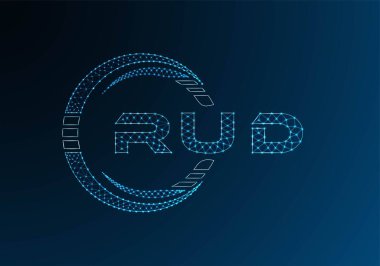 RUD low poly letter logo vector design. RUD lower poly logo design. Low poly logo.