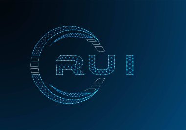 RUI low poly letter logo vector design. RUI lower poly logo design. Low poly logo.