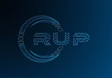 RUP low poly letter logo vector design. RUP lower poly logo design. Low poly logo.