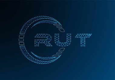 RUT low poly letter logo vector design. RUT lower poly logo design. Low poly logo.