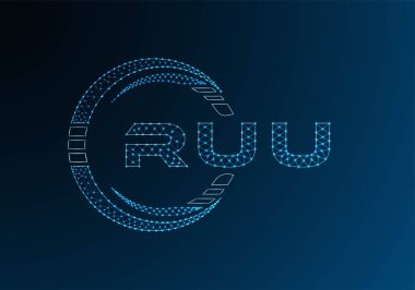 RUU low poly letter logo vector design. RUU lower poly logo design. Low poly logo.