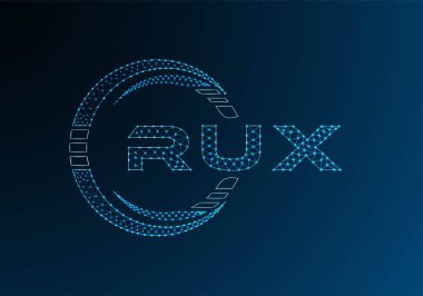 RUX low poly letter logo vector design. RUX lower poly logo design. Low poly logo.