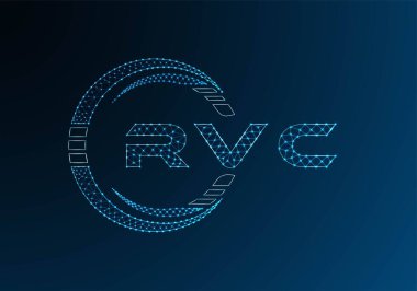 RVC low poly letter logo vector design. RVC lower poly logo design. Low poly logo.