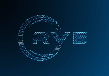 RVE low poly letter logo vector design. RVE lower poly logo design. Low poly logo.