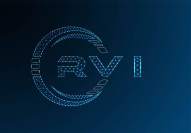 RVI low poly letter logo vector design. RVI lower poly logo design. Low poly logo.
