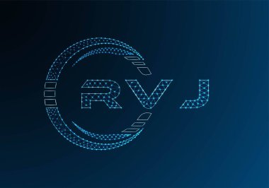 RVJ low poly letter logo vector design. RVJ lower poly logo design. Low poly logo.
