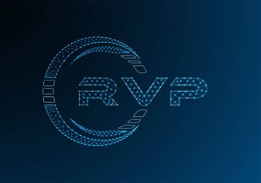 RVP low poly letter logo vector design. RVP lower poly logo design. Low poly logo.