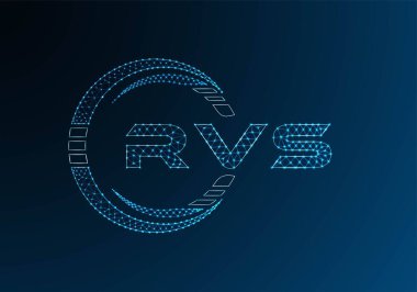 RVS low poly letter logo vector design. RVS lower poly logo design. Low poly logo.