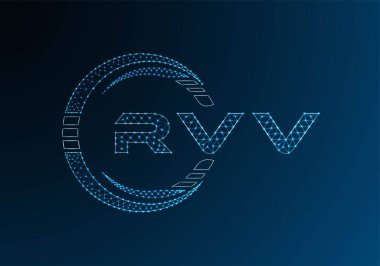 RVV low poly letter logo vector design. RVV lower poly logo design. Low poly logo.
