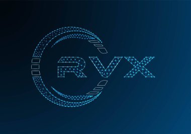 RVX low poly letter logo vector design. RVX lower poly logo design. Low poly logo.