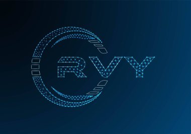 RVY low poly letter logo vector design. RVY lower poly logo design. Low poly logo.