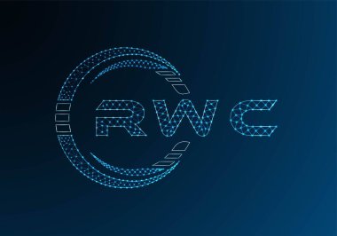 RWC low poly letter logo vector design. RWC lower poly logo design. Low poly logo.