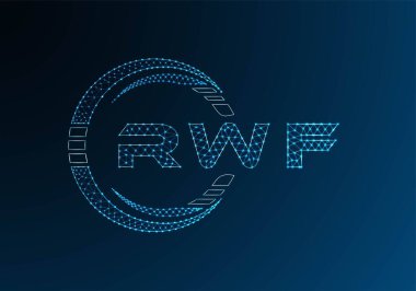 RWF low poly letter logo vector design. RWF lower poly logo design. Low poly logo.