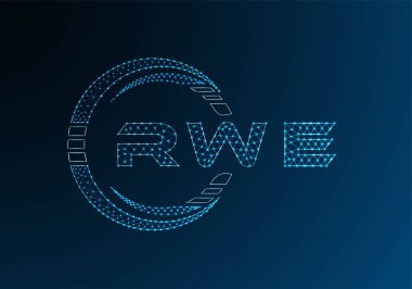 RWE low poly letter logo vector design. RWE lower poly logo design. Low poly logo.