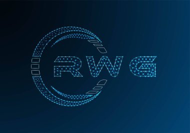 RWG low poly letter logo vector design. RWG lower poly logo design. Low poly logo.