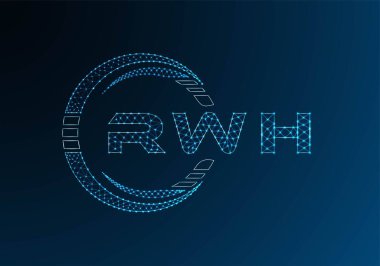 RWH low poly letter logo vector design. RWH lower poly logo design. Low poly logo.