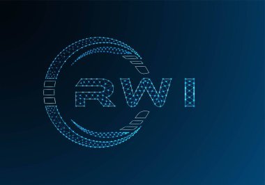 RWI low poly letter logo vector design. RWI lower poly logo design. Low poly logo.
