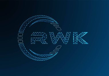 RWK low poly letter logo vector design. RWK lower poly logo design. Low poly logo.