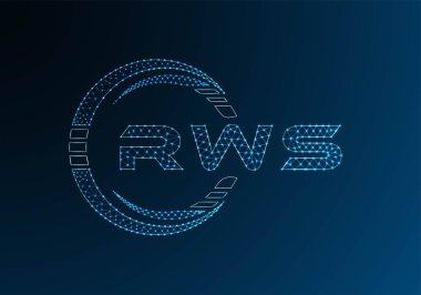RWS low poly letter logo vector design. RWS lower poly logo design. Low poly logo.