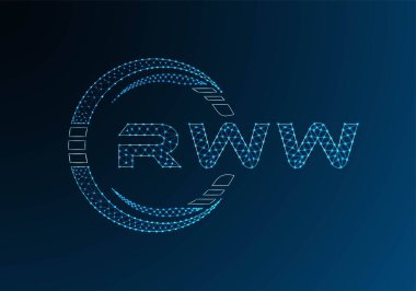 RWW low poly letter logo vector design. RWW lower poly logo design. Low poly logo.