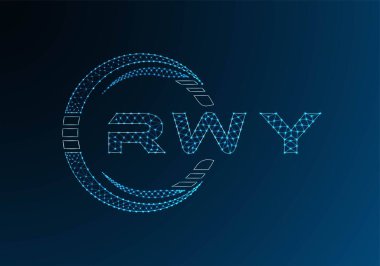 RWY low poly letter logo vector design. RWY lower poly logo design. Low poly logo.