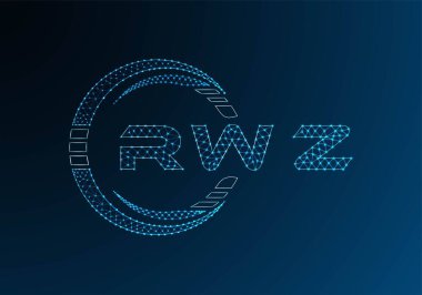 RWZ low poly letter logo vector design. RWZ lower poly logo design. Low poly logo.