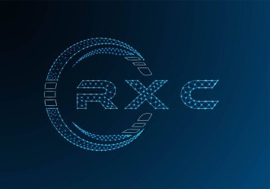 RXC low poly letter logo vector design. RXC lower poly logo design. Low poly logo.