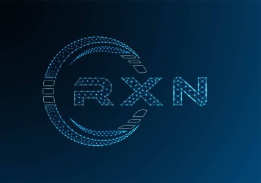 RXN low poly letter logo vector design. RXN lower poly logo design. Low poly logo.