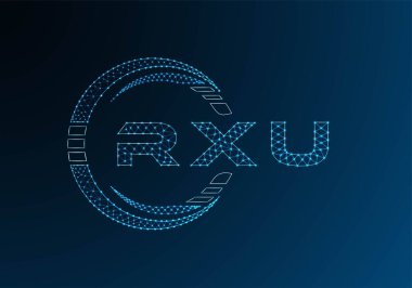RXU low poly letter logo vector design. RXU lower poly logo design. Low poly logo.
