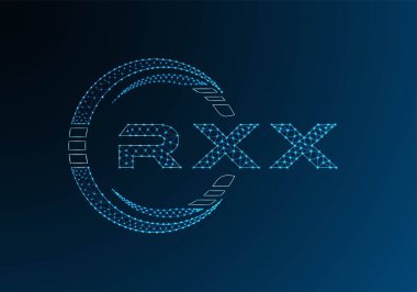 RXX low poly letter logo vector design. RXX lower poly logo design. Low poly logo.