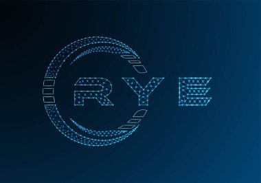 RYE low poly letter logo vector design. RYE lower poly logo design. Low poly logo.