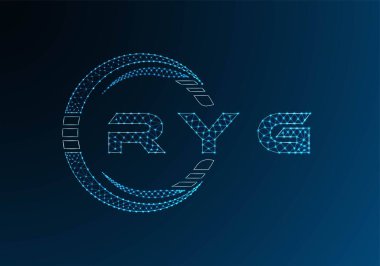 RYG low poly letter logo vector design. RYG lower poly logo design. Low poly logo.