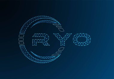 RYO low poly letter logo vector design. RYO lower poly logo design. Low poly logo.