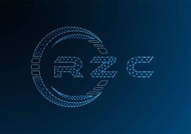 RZC low poly letter logo vector design. RZC lower poly logo design. Low poly logo.