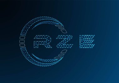 RZE low poly letter logo vector design. RZE lower poly logo design. Low poly logo.