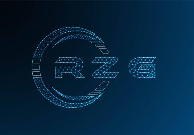 RZG low poly letter logo vector design. RZG lower poly logo design. Low poly logo.